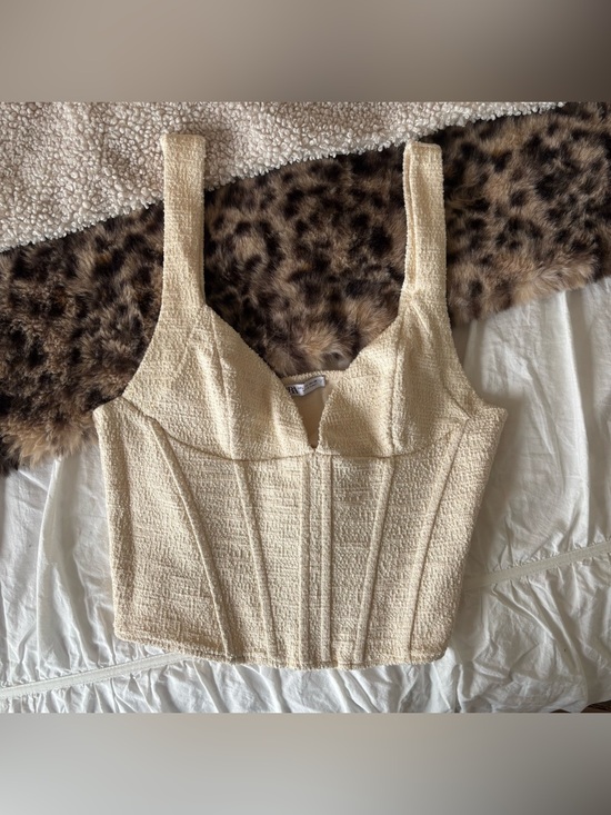 Zara Tops - Textured Cream Zara Summer Corset Top